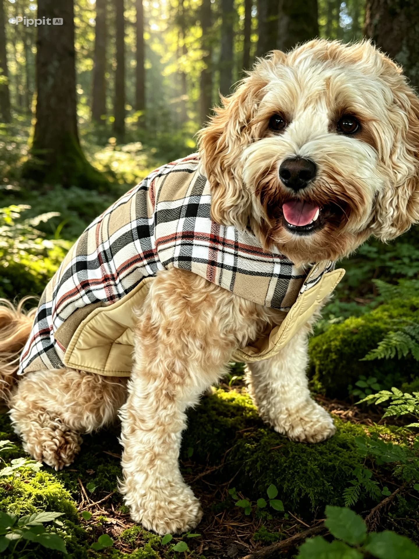 Glad hund i exklusiv miljö